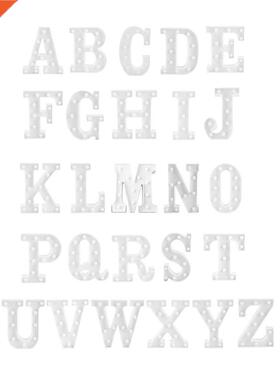 LED Night Lamp 26 Letter Alphabet Light Luminous Wall