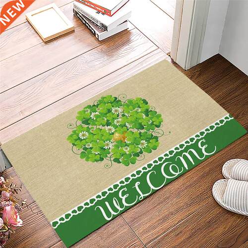 Clover Gold Coin Burlap Background Doormat Home Protective