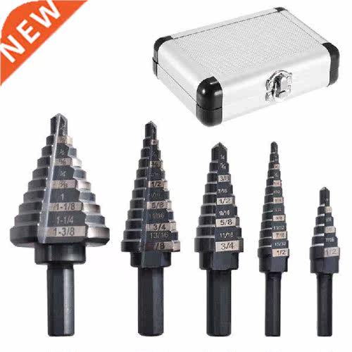 5pcs Step Drill Bit High-speed Steel Coated Straight