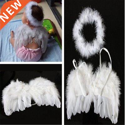 New Newborn Baby Headwear Kids Fairy Angel Wing Feather