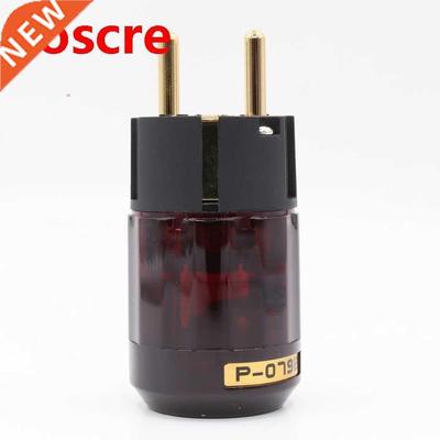 2pieces gold plated Schuko plug P079E EU version power plugs