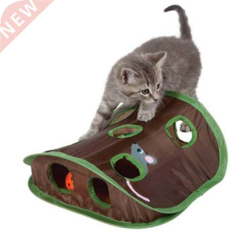 Pet Cat Mice Game Intelligence Toy Bell Tent With 9 Hole Cat