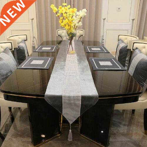 Durable Delicate Sparkly Strip Tassels Tablecloth
