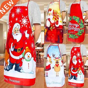 1Pcs Red Christmas Aprons Adult Santa Claus Aprons Women and