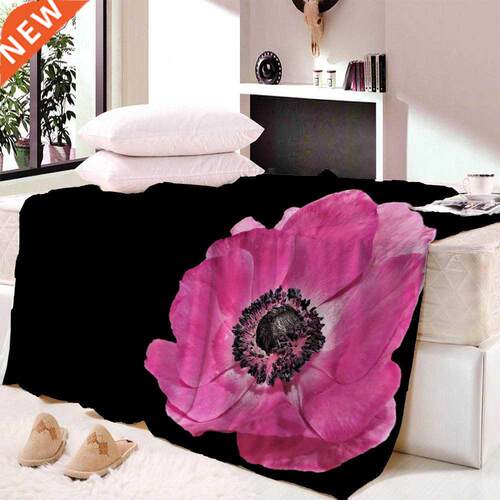 Flower Rose Fleece Blanket for Boys Girls Golden Yellow