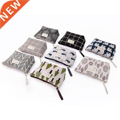 Cartoon Zipper Bag Protection Cotton Coin Purse Keychain