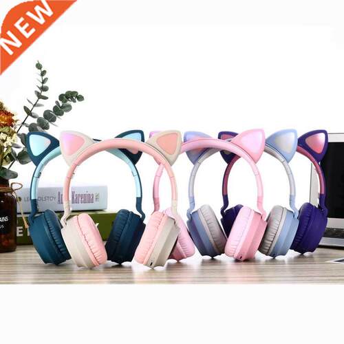 E T Cat Ear Headphones Wireless Bluetooth Ear LED Cat Ear H