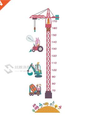 Self-adhesve Heght Measurng Ruler Growth Chart Anmal Car