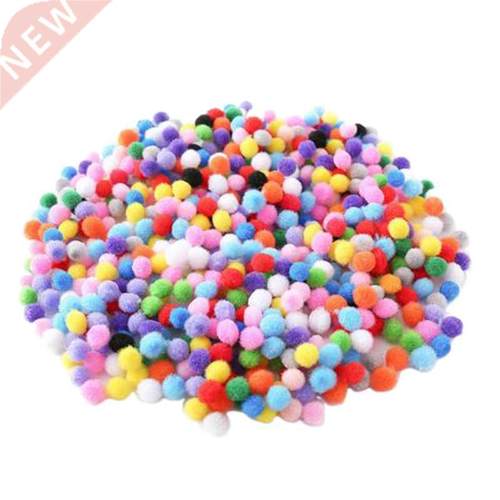 500 Pcs 10mm Soft Round Fluffy Pompoms Ball Mixed Color