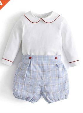 Sier?Br Matching Baby Boy Clothes Set Child Plaid Blo