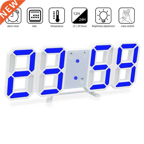 3D LED Digital Alarm Clocks Date Time Thermometer Nightlight