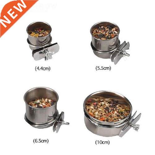 Stainless Steel Hanging Cage Birds Dish Parrot Food