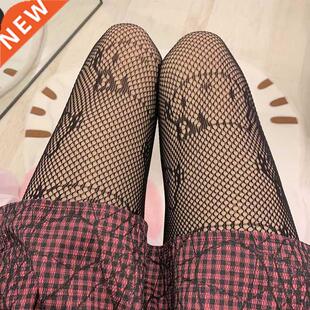 Women Breathable Thin Section Kitty Cat Nightclub Black Silk