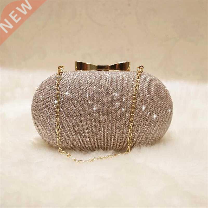 Golden Evening Clutch Bag Women Bags Wedding Shiny Handbags