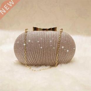 Golden Evening Clutch Bag Women Bags Wedding Shiny Handbags