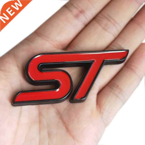 Metal Red Blue ST Front Grille Sticker Car Head Grill Emblem