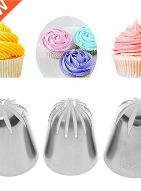 3 Pcs Large Nozzle Pastry 304 Stainless Steel Icing Piping T
