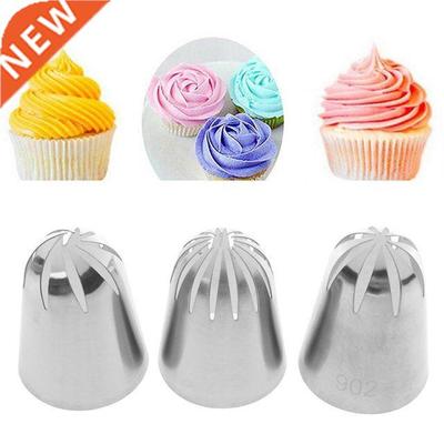 3 Pcs Large Nozzle Pastry 304 Stainless Steel Icing Piping T