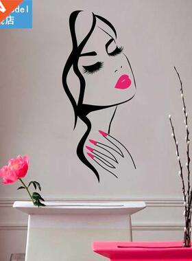 Wall Decal Beauty Salon Manicure Nail Salon Hand Girl Face V
