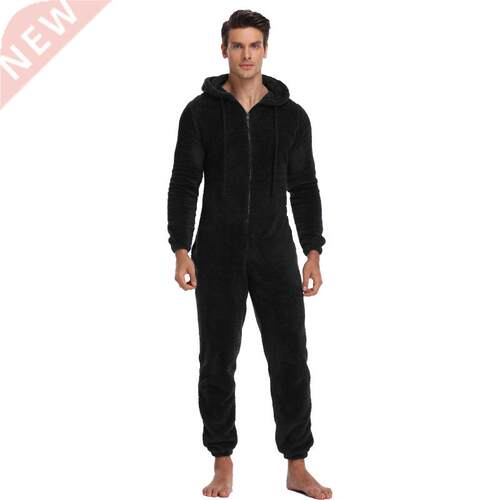 Men Warm Teddy Fleece Onesie Fluffy Sleep Lounge Adult Sleep