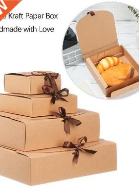 10pcs Squre Cke Food Krft Pper Box With Hndle Boxes