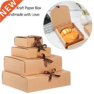 10pcs Squre Cke Food Krft Pper Box With Hndle Boxes