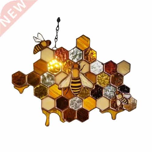 Colorful Wasp Bee Pendant Handmade Mosaic Honeycomb Honey Be