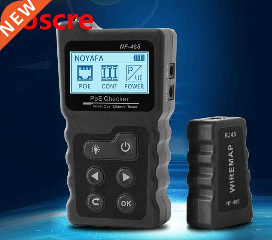 NF-488 Network Cable Tester Lan tester LCD PoE Checker Inlin
