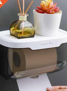 Wall Mount Bathroom Tissue Storage Box Punch-Free Phone