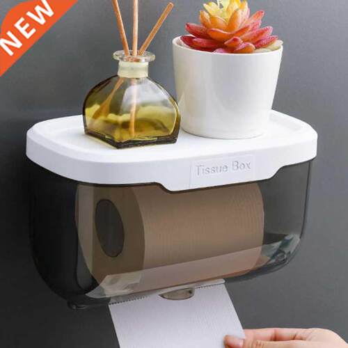 Wall Mount Bathroom Tissue Storage Box Punch-Free Phone