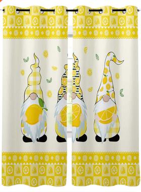 Summer Lemon Gnome Window Curtains Kitchen bedroom Items