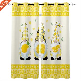 Summer Lemon Gnome Window Curtains Kitchen bedroom Items
