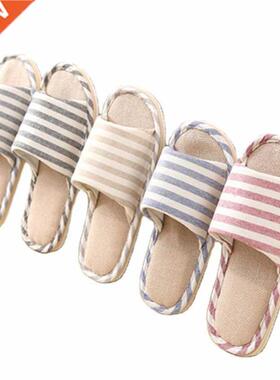 Women Indoor Slippers Floor Flat Shoes Spring Autumn Linen F