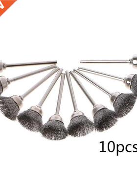 10pcs Cup Shape Steel Wire Wheel Brushes for Dremel Electric