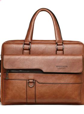 2022 Men Briefcase Bag High Quality Business Famous Brand PU