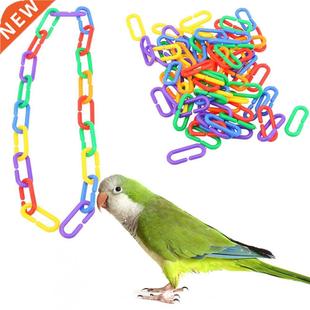 100Pcs Plastic C-clips Bird Hooks Chain 4*1.2cm Toys Parrot