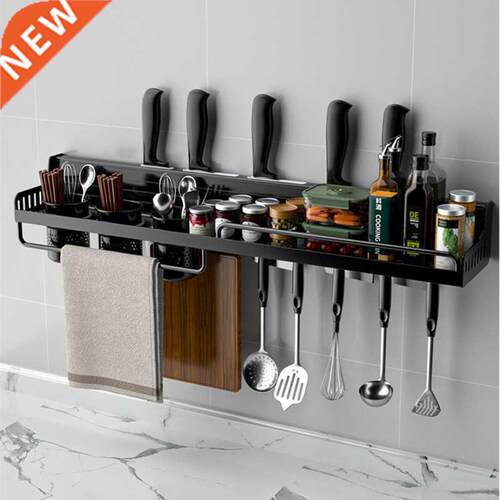 Kitchen Organizer Wall-mounted Spice Storage Rack Aluminum