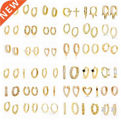 CANNER White Zircon Simple Love Round Earring For Women 925