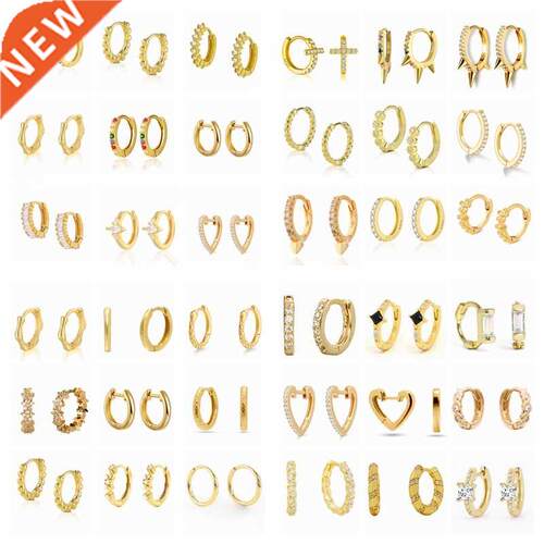 CANNER White Zircon Simple Love Round Earring For Women 925