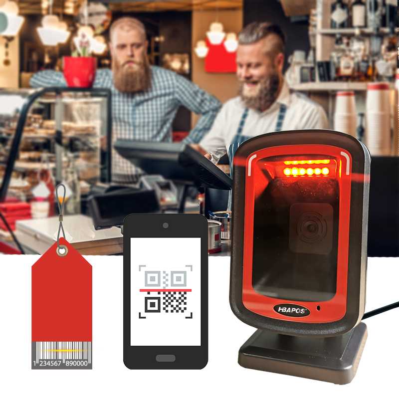 Barcode Scanner 1D 2D QR-Code Omnidirectional Desktop high-p
