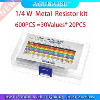 600PCS 0Values* 20PCS 1% 1/4 W resistor pack set diy Metal