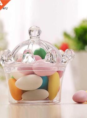 Candy Box Transparent Crown Mini Plastic Box Christmas