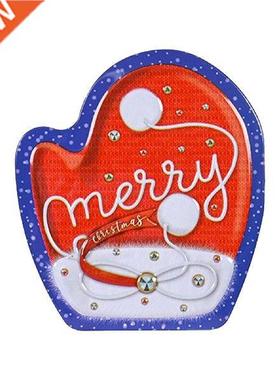 1pc Christmas Metal Candy Tins Decorative Round Tinplate