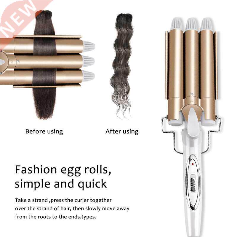 Professional Hair Tools Curling Iron Ceramic Triple Barrel H