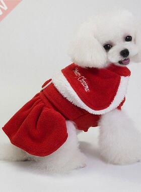 Christmas Dog Clothes Pet Costume Lovely Warm Dog Dress Dog