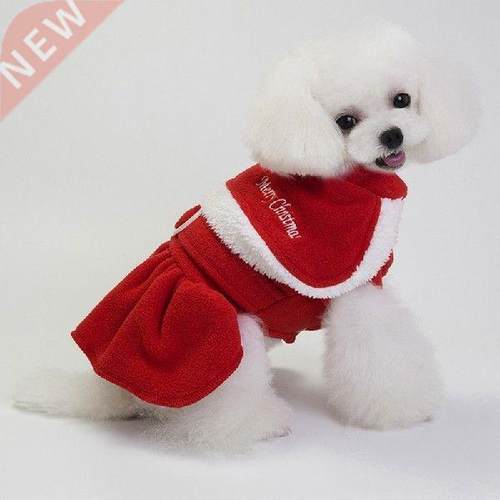 Christmas Dog Clothes Pet Costume Lovely Warm Dog Dress Dog