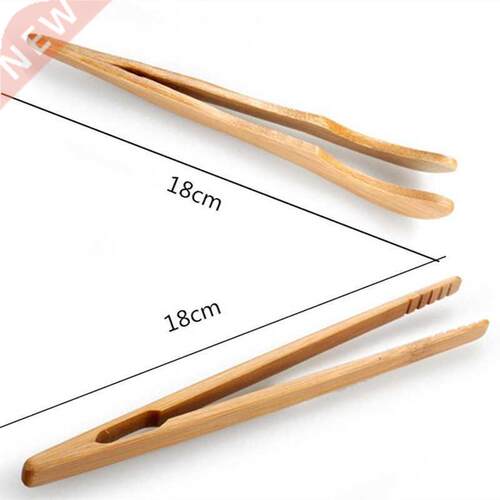 1Pcs Bamboo Wooden Food Tongs Kitchen Utensils Buffet
