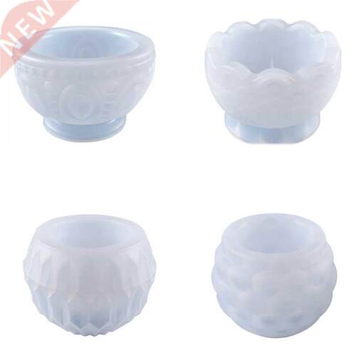 4Pcs Candlestick Epoxy Resin Casting Molds Crystal Mold
