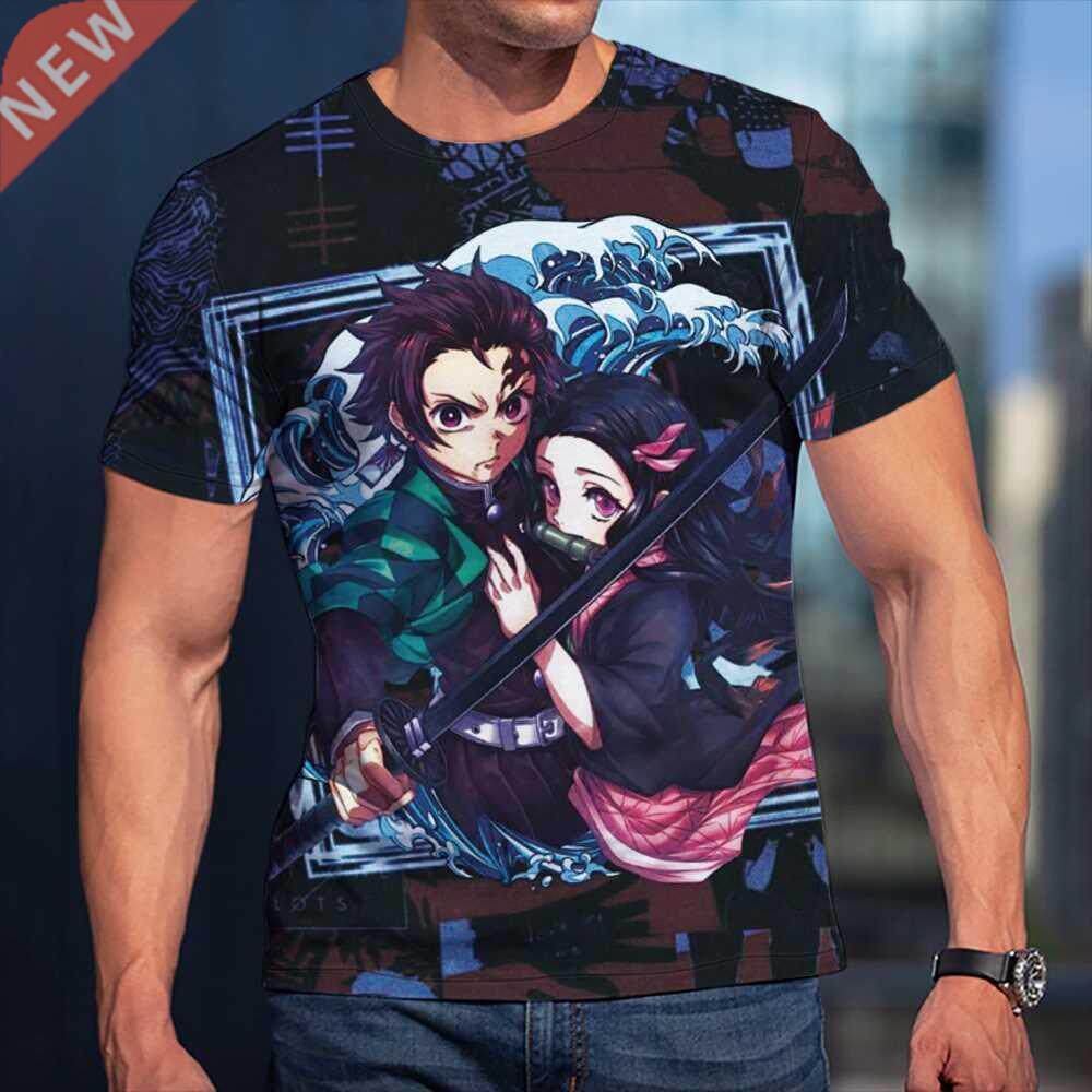 3D T-Shirt Demon Slayer Graffiti TShirt Men Women Children S
