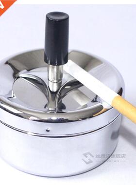 Portable Round Spnnng Ashtray Cgarette Ash Stanless Stee
